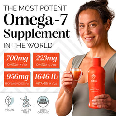 SIBU Omega-7 Pure pour captures tart, flavorful stream ideal for smoothies or OJ