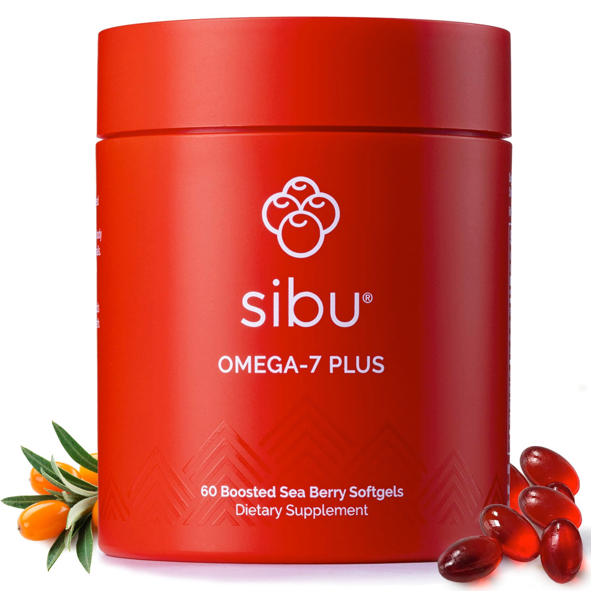 Sibu Sea Buckthorn Omega-7 softgels bottle — premium Himalayan harvest for radiant skin