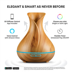 Sierra Modern Home diffuser with LED colors for ambient mood lighting
