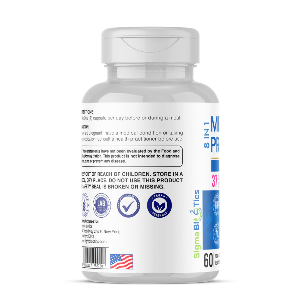 SigmaBiotics Probiotics Men bottle emphasizing immune-focused, daily-use benefits.