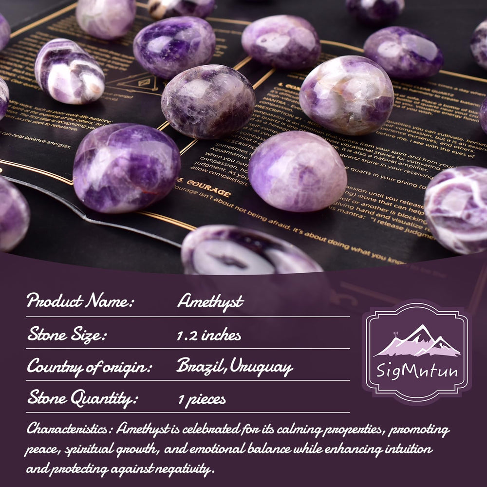 SigMntun amethyst palm stone for meditation, promoting mindful breathing and centered energy.