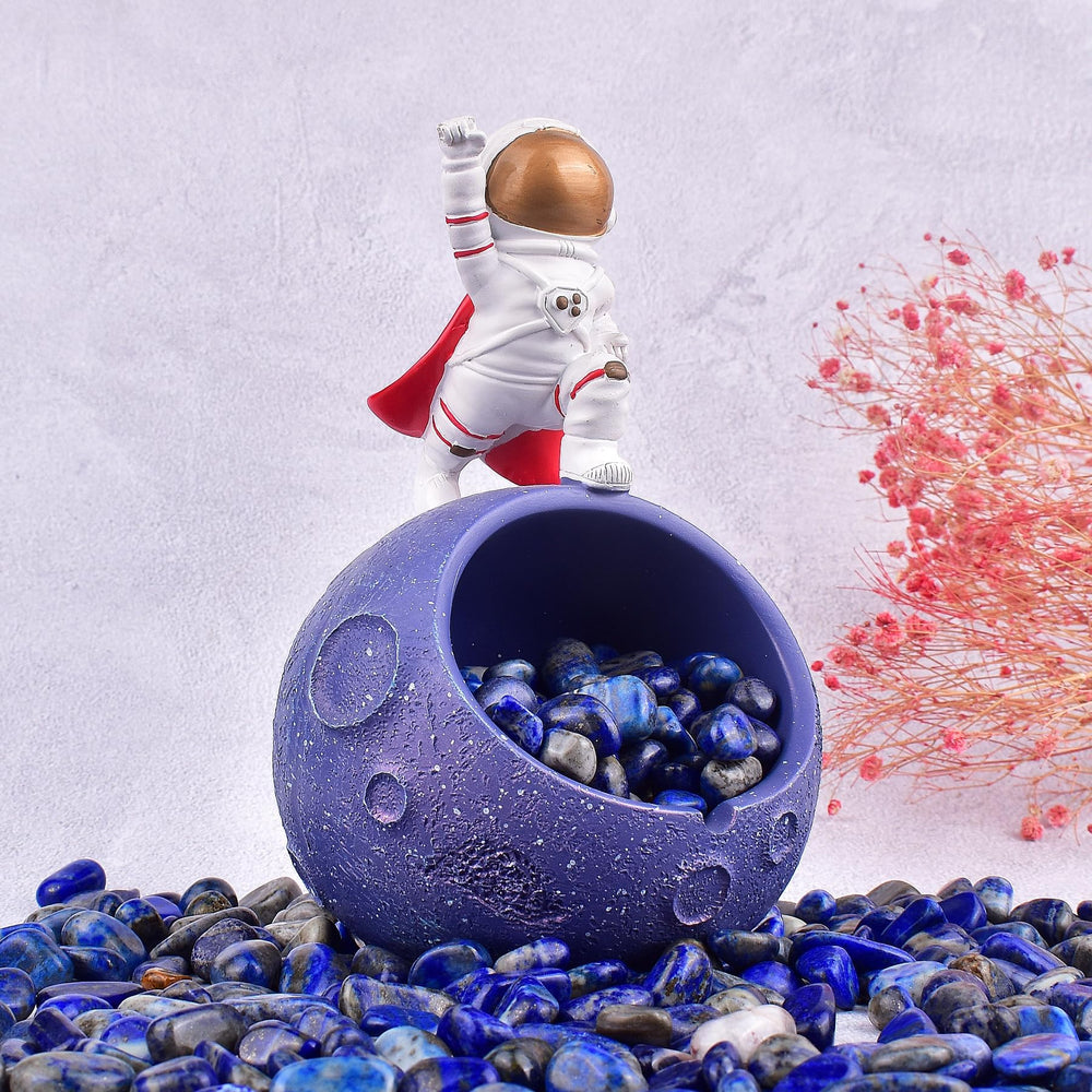 SigMntun lapis lazuli display in a small bowl elevates workspace aesthetics