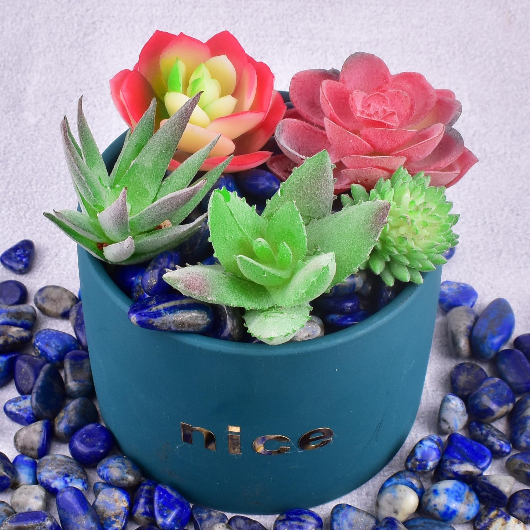 SigMntun lapis lazuli pieces on desk invite calm focus and elegant desk decor