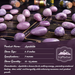 SigMntun Lepidolita: cristales para Reiki y prácticas de relajación.