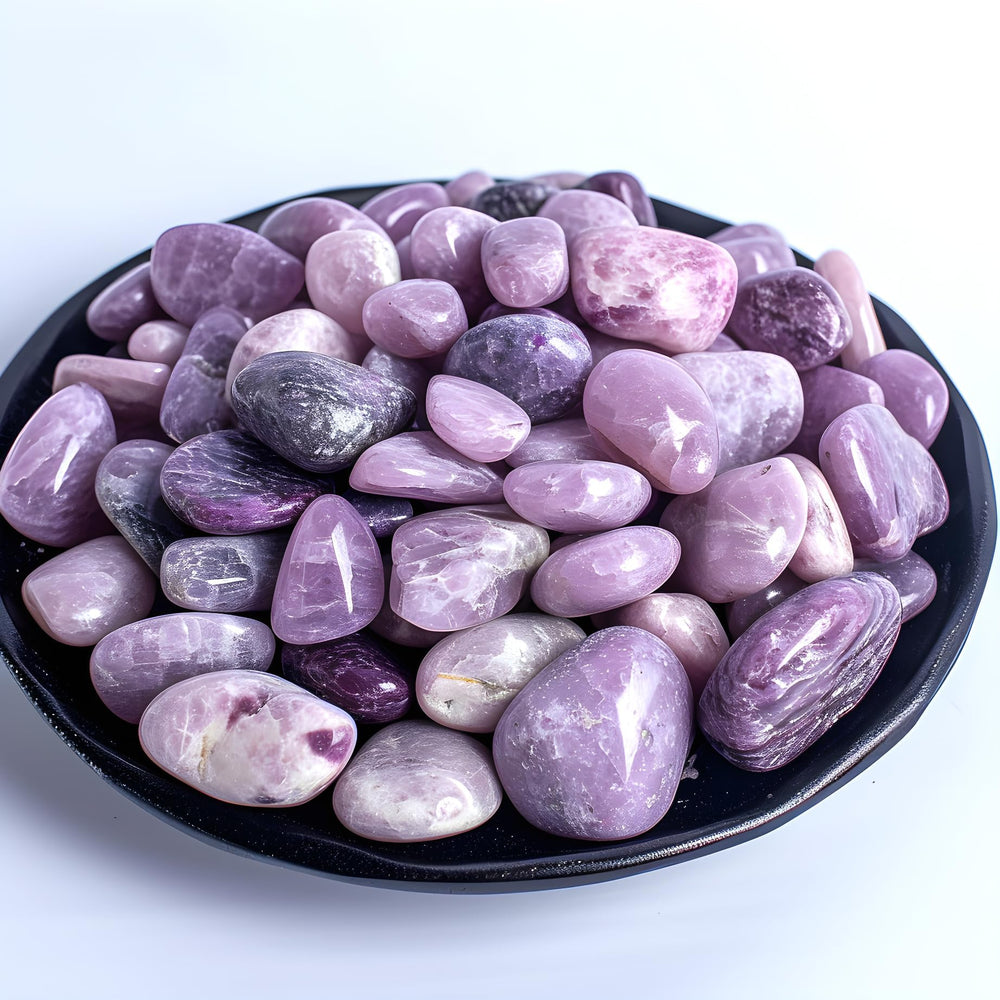 SigMntun Lepidolite crystal set with 72 pieces for calming decor and mindful energy.