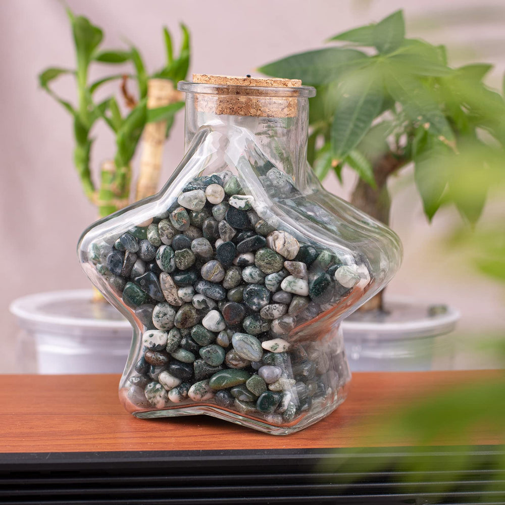 SigMntun moss agate chips—jewelry making inspiration with natural shimmer.