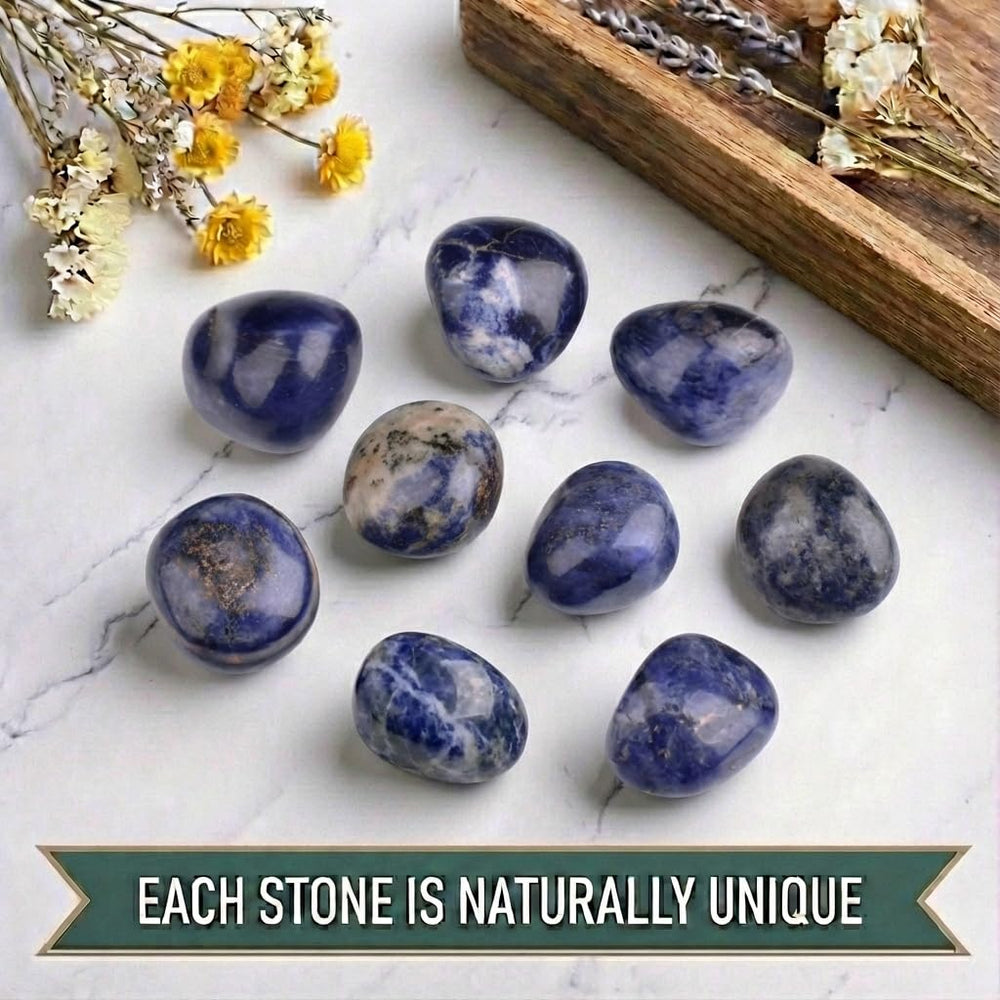 SigMntun natural tumbled sodalite stone suitable for crystal work and decor