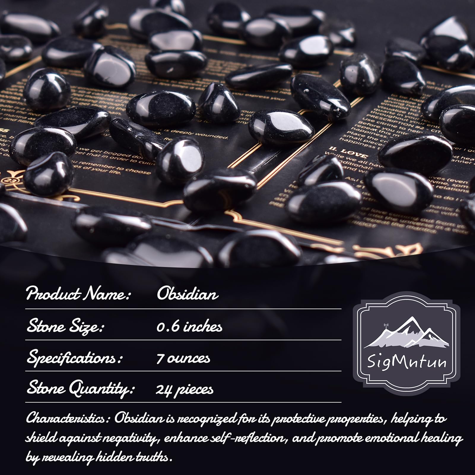 SigMntun Obsidian healing stones polished for mindful crafting and décor.
