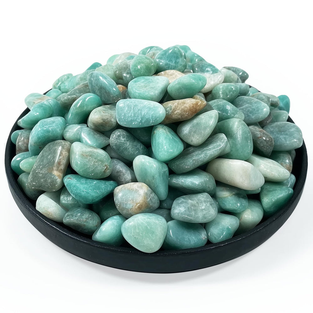 SigMntun polished amazonite crystal stone set ideal for energy work and home decor.