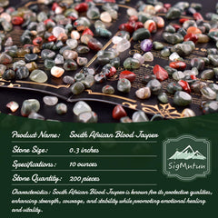 SigMntun Blood Jasper chips arrangement highlights versatile decor uses.