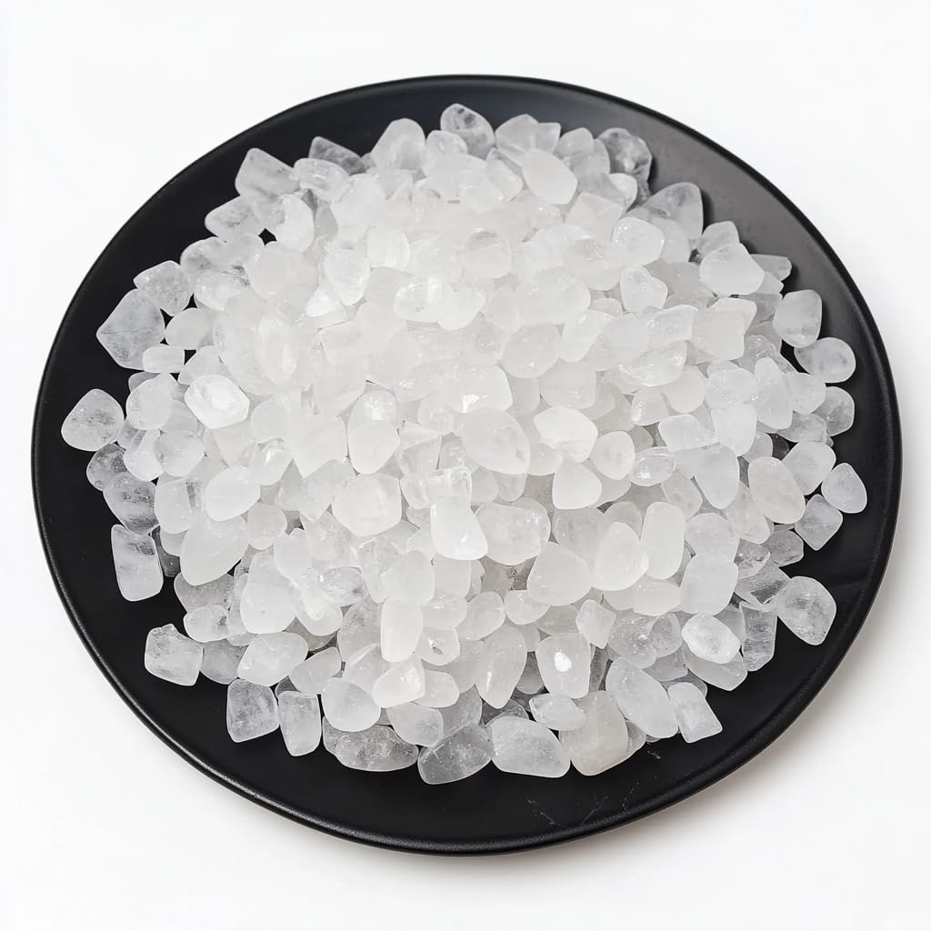 SigMntun polished milky quartz chips for crystal crafts and home decor, enhancing displays.