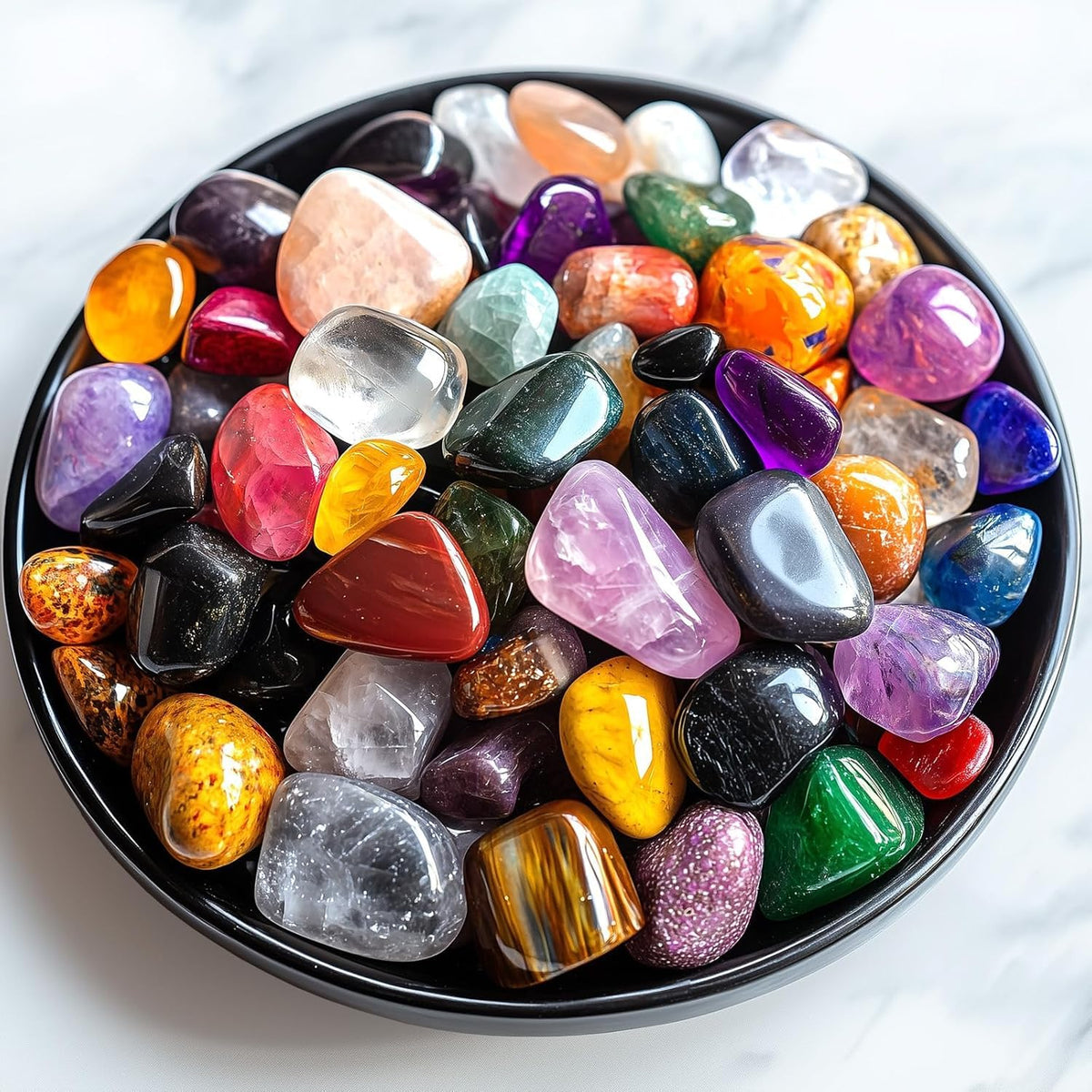 SigMntun polished mixed crystal chips pack for bulk collection and decor display.