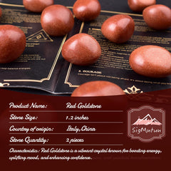 SigMntun polished red goldstone palm stone with smooth surface for meditation