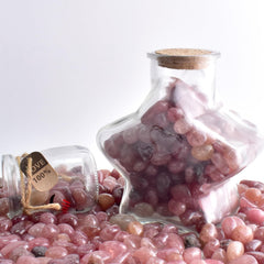 SigMntun soft pink quartz chips for crafts and Reiki inspired displays.
