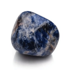 SigMntun polished sodalite worry stone, 1-2-inch palm-size, ideal for calming focus during moments of anxiety