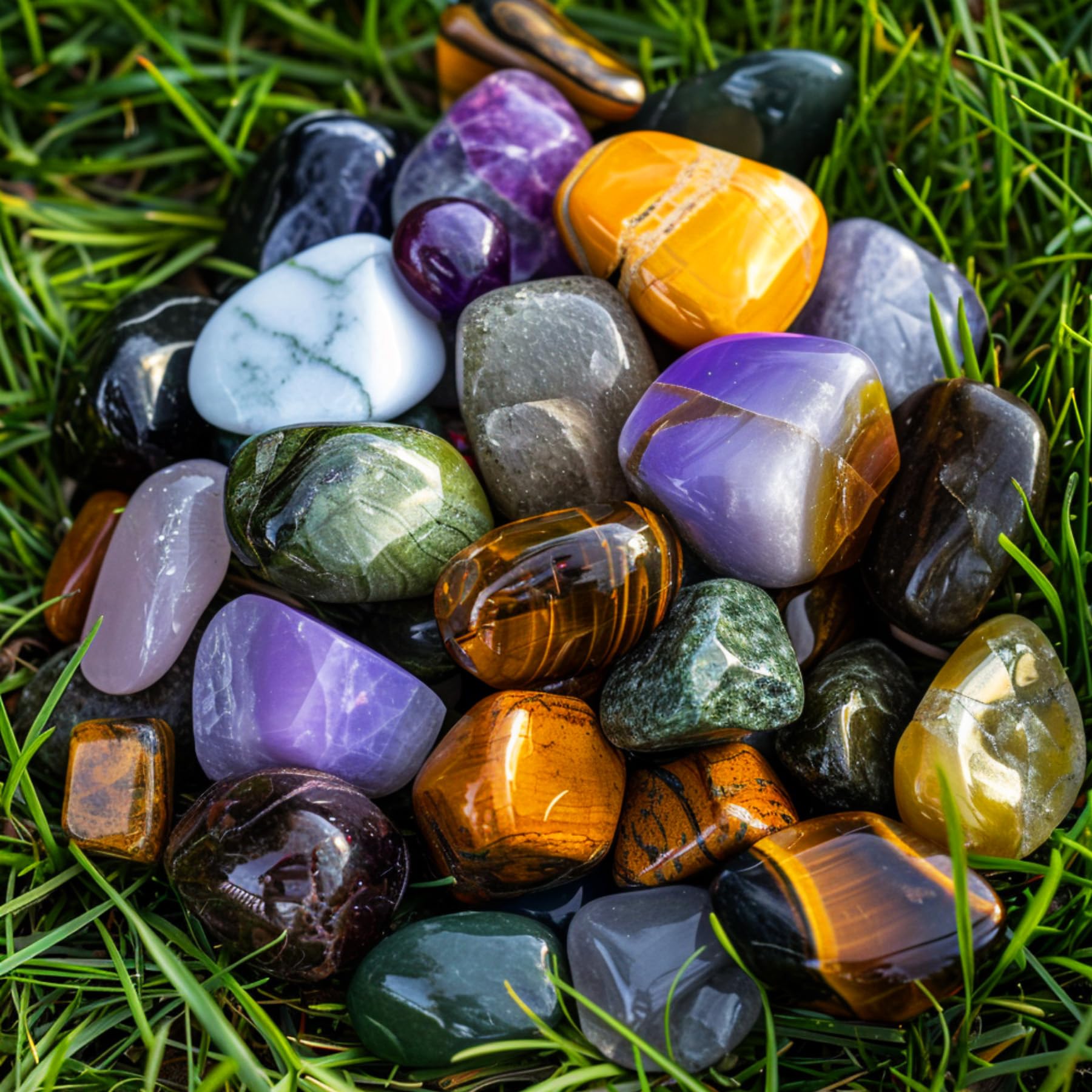SigMntun polished stone set obsidian for protection and clarity
