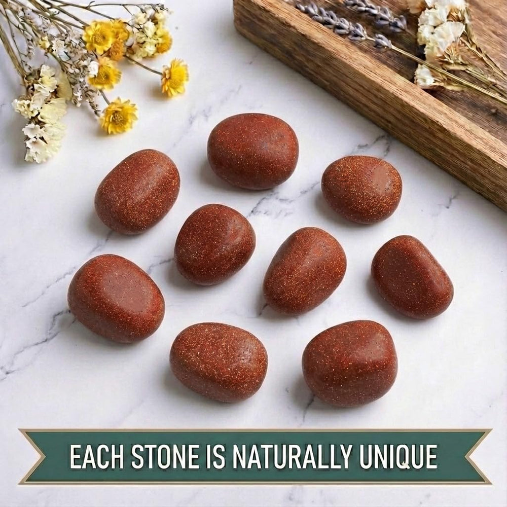 SigMntun red goldstone meditation palm stone enhances mindfulness during breathwork