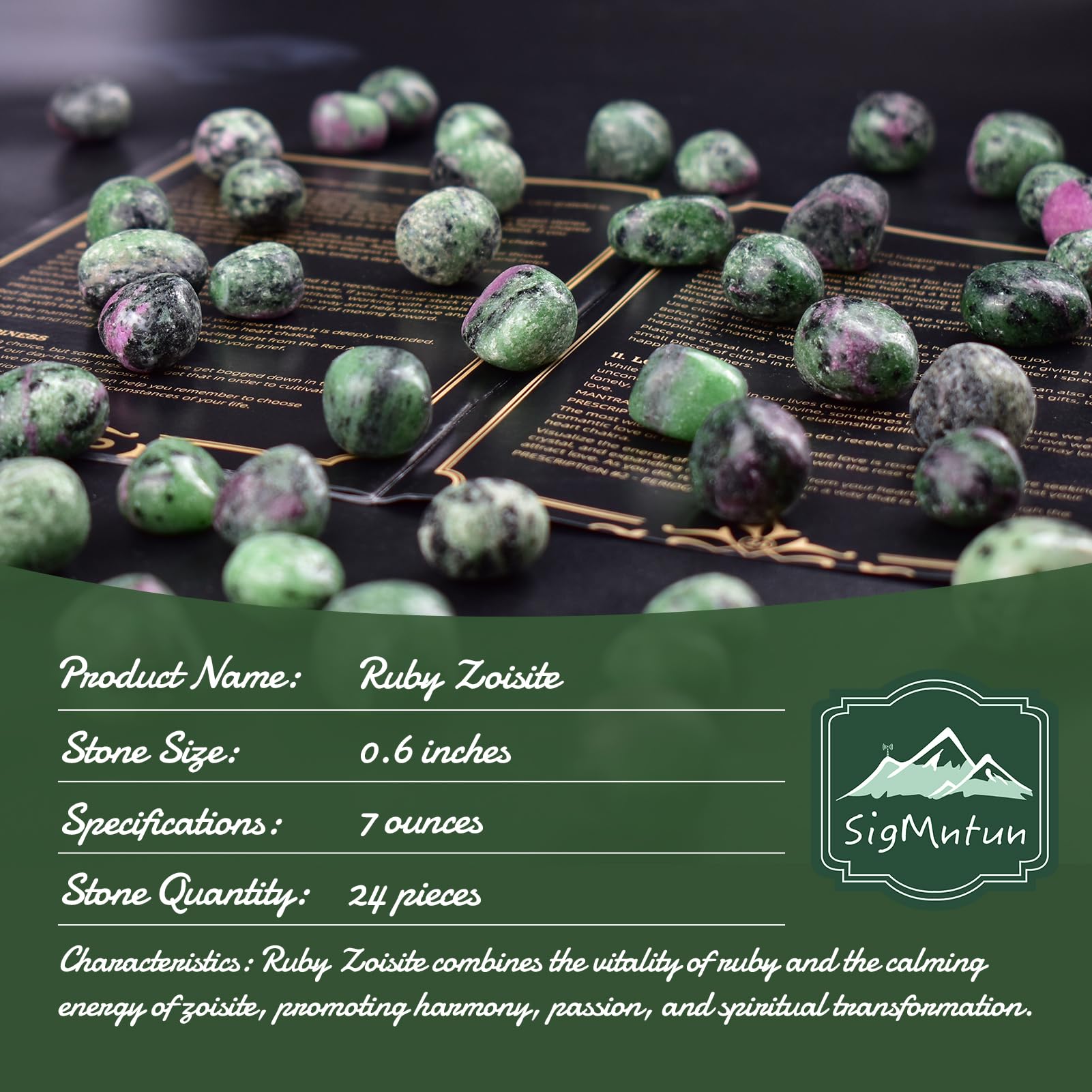 SigMntun Ruby Zoisite closeup highlights vibrant colors ideal for focus