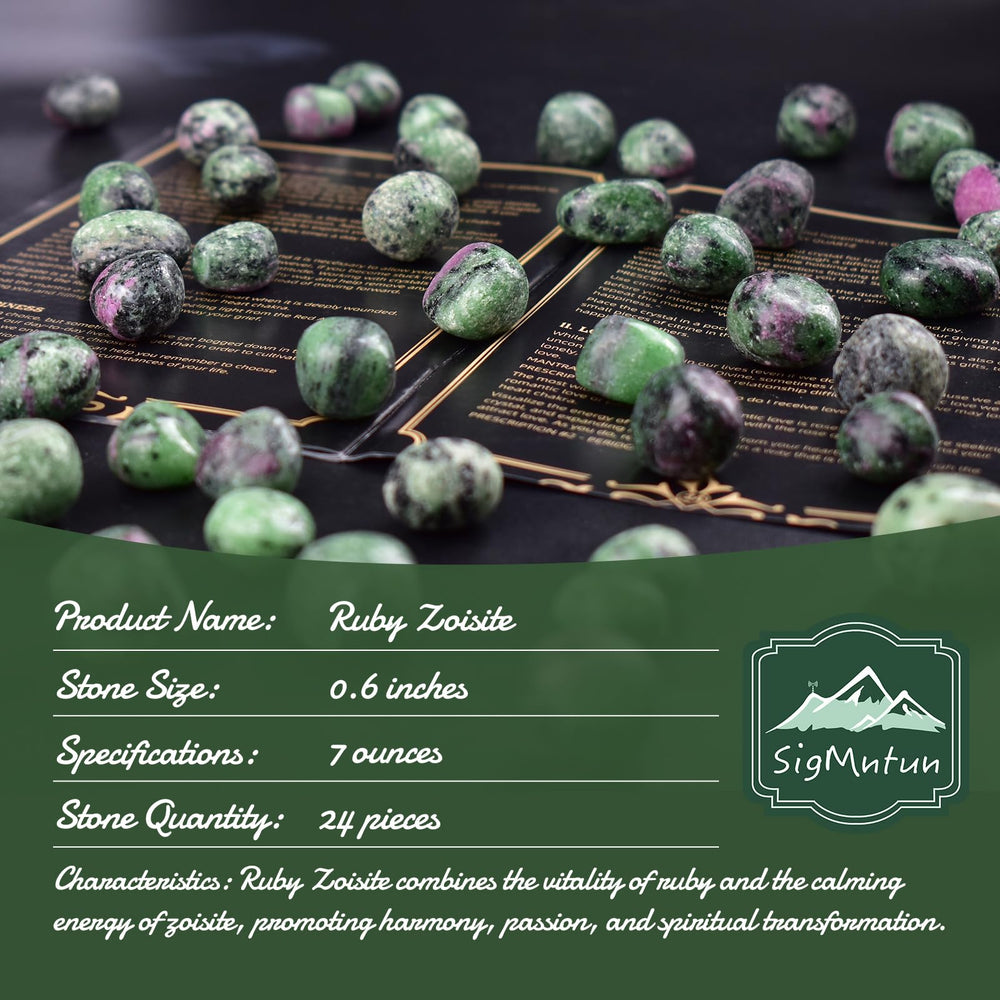 SigMntun Ruby Zoisite closeup highlights vibrant colors ideal for focus