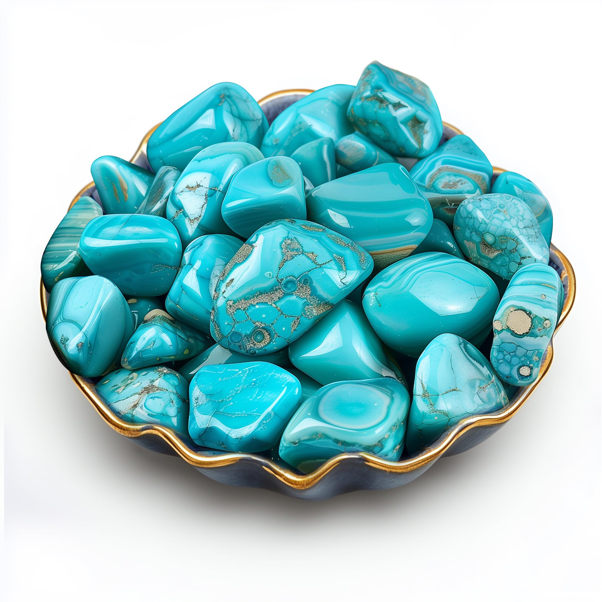 SigMntun turquoise crystals polished stone set for Reiki and chakra balance.