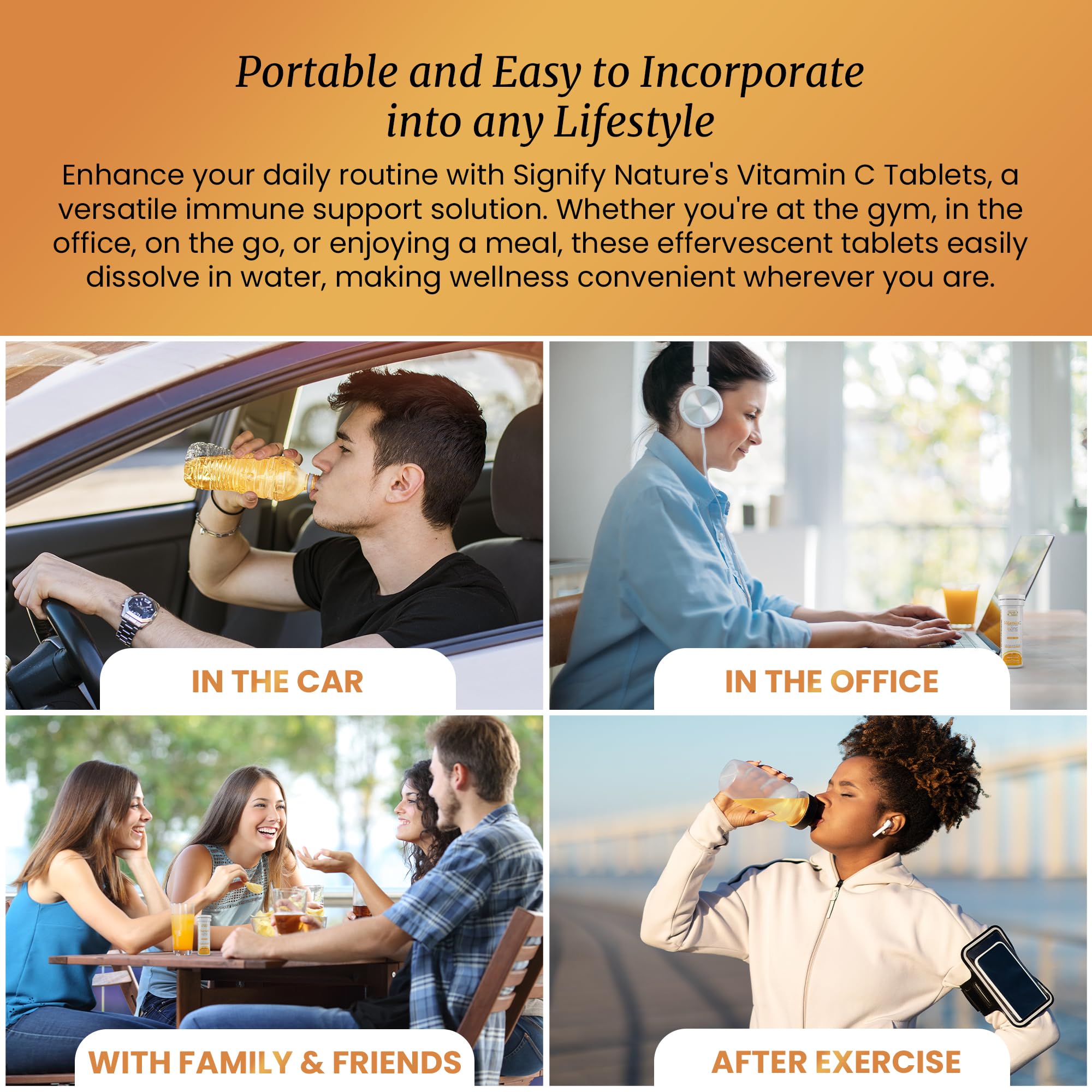 Signify Nature Vitamin C 1000mg with zinc third-party tested for purity and potency