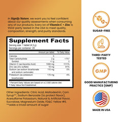 SIGNIFY NATURE Vitamin C 1000mg effervescent tablets dissolving in water for a fizzy drink.