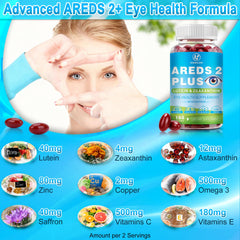 SIGNILIFE AREDS2+ eye vitamins label closeup emphasizes lutein, zeaxanthin and saffron extract