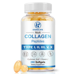 Signilife multi collagen bottle promoting skin hydration and a healthy glow