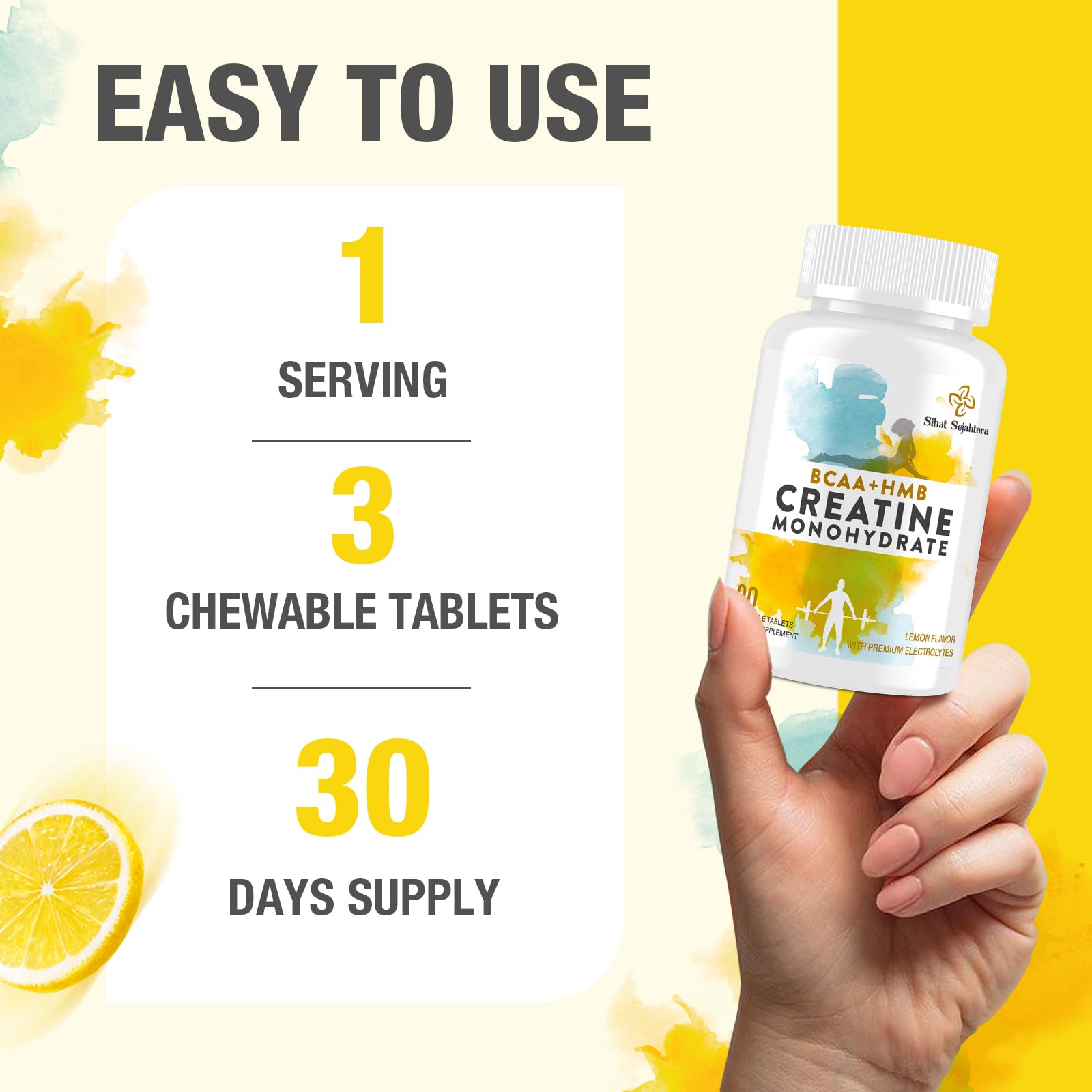 Athlete using Sihat Sejahtera chews during training.