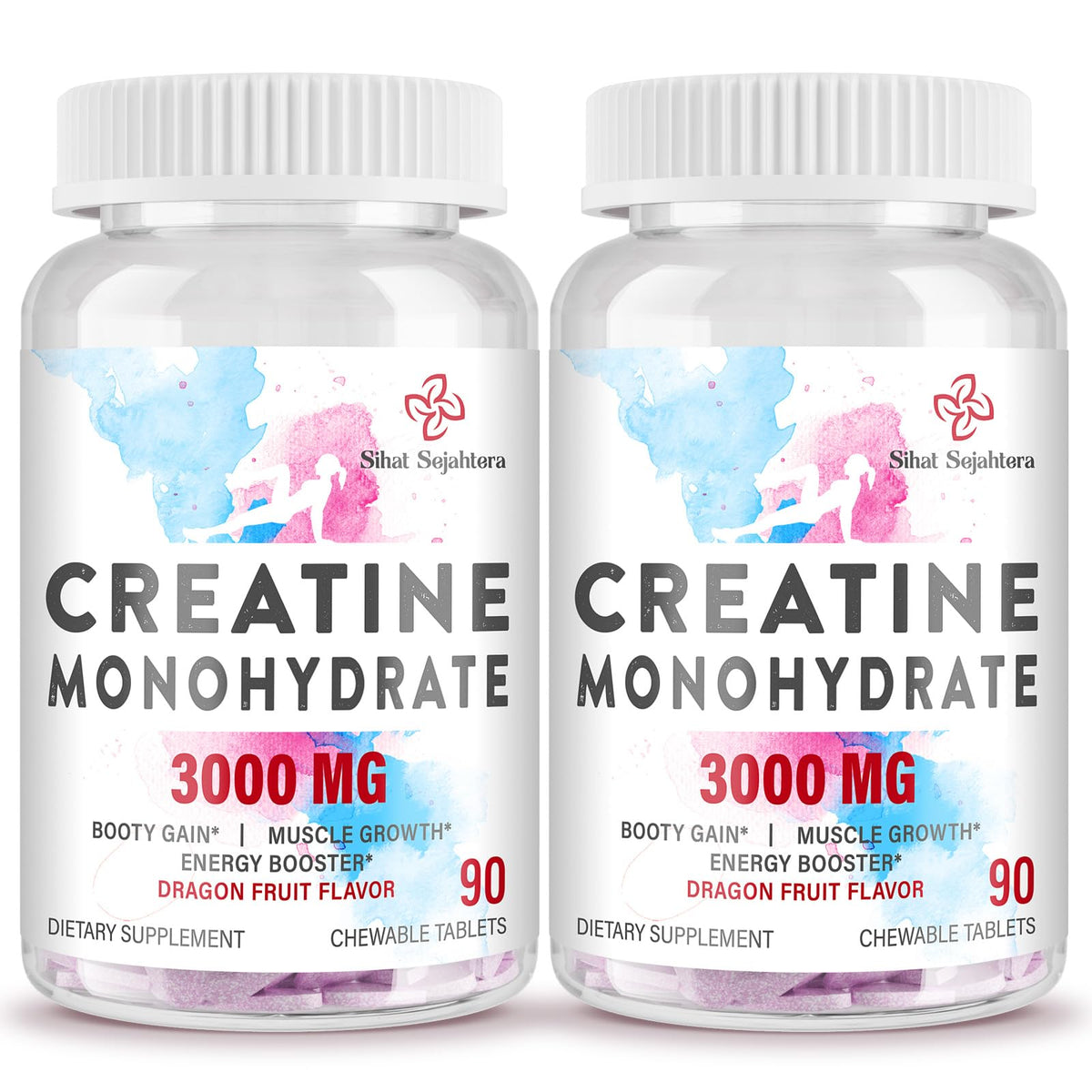 Sihat Sejahtera dragon fruit creaine chews bottle ready for convenient energy on the go