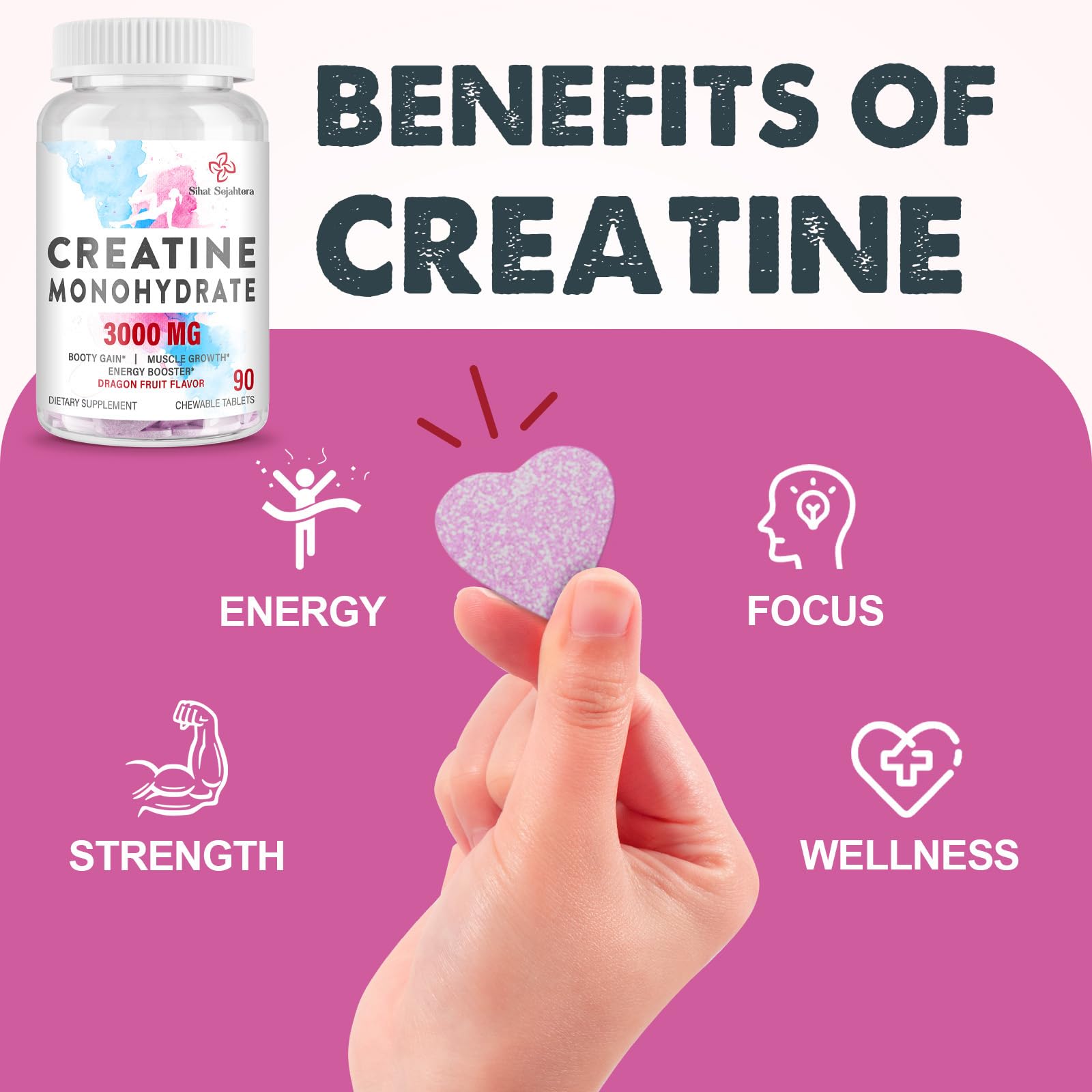 Sihat Sejahtera on-the-go chews held in hand illustrating portable energy support