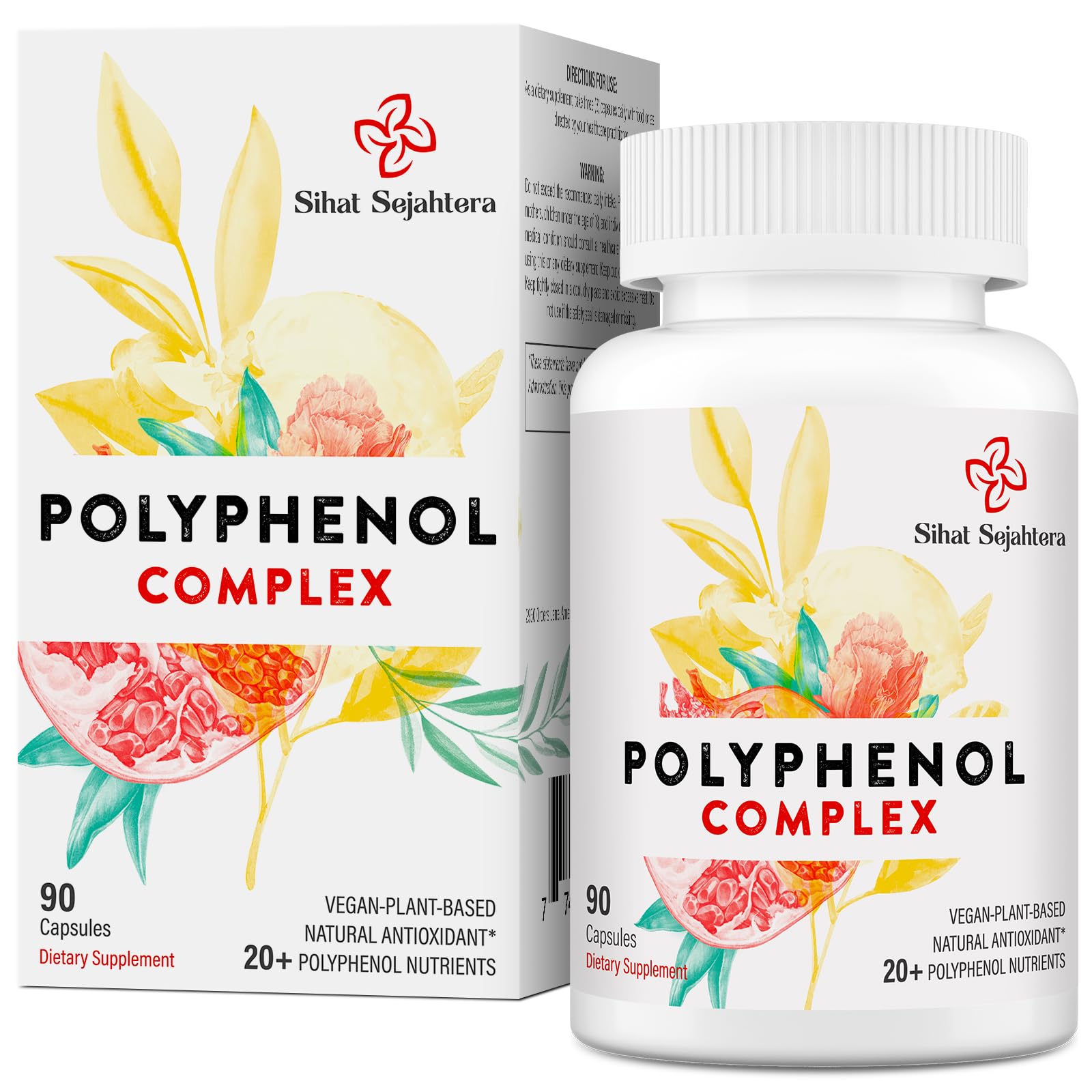 Sihat Sejahtera polyphenols bottle showing antioxidant support potential