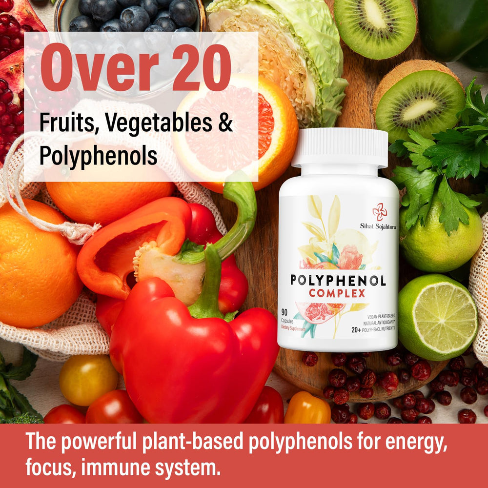 Sihat Sejahtera polyphenols ingredients scatter highlighting quercetin and resveratrol.