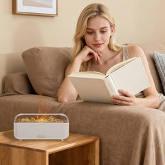 SIHUADON diffuser showing wood flame effect for a fireplace vibe