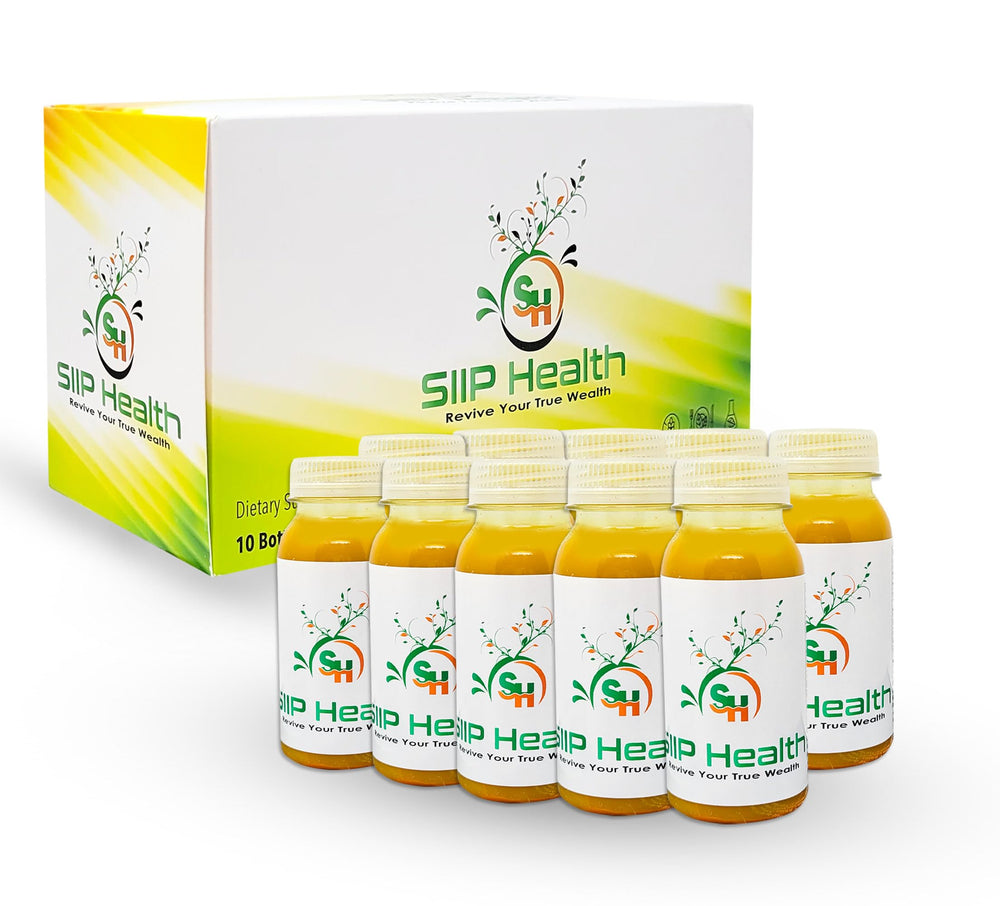 SIIP Health Pure Shots ginger-turmeric bottle highlights a bold immune-supporting blend.