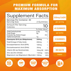 Sijigood CoQ10 gummies peach close-up texture emphasizing flavor and potency