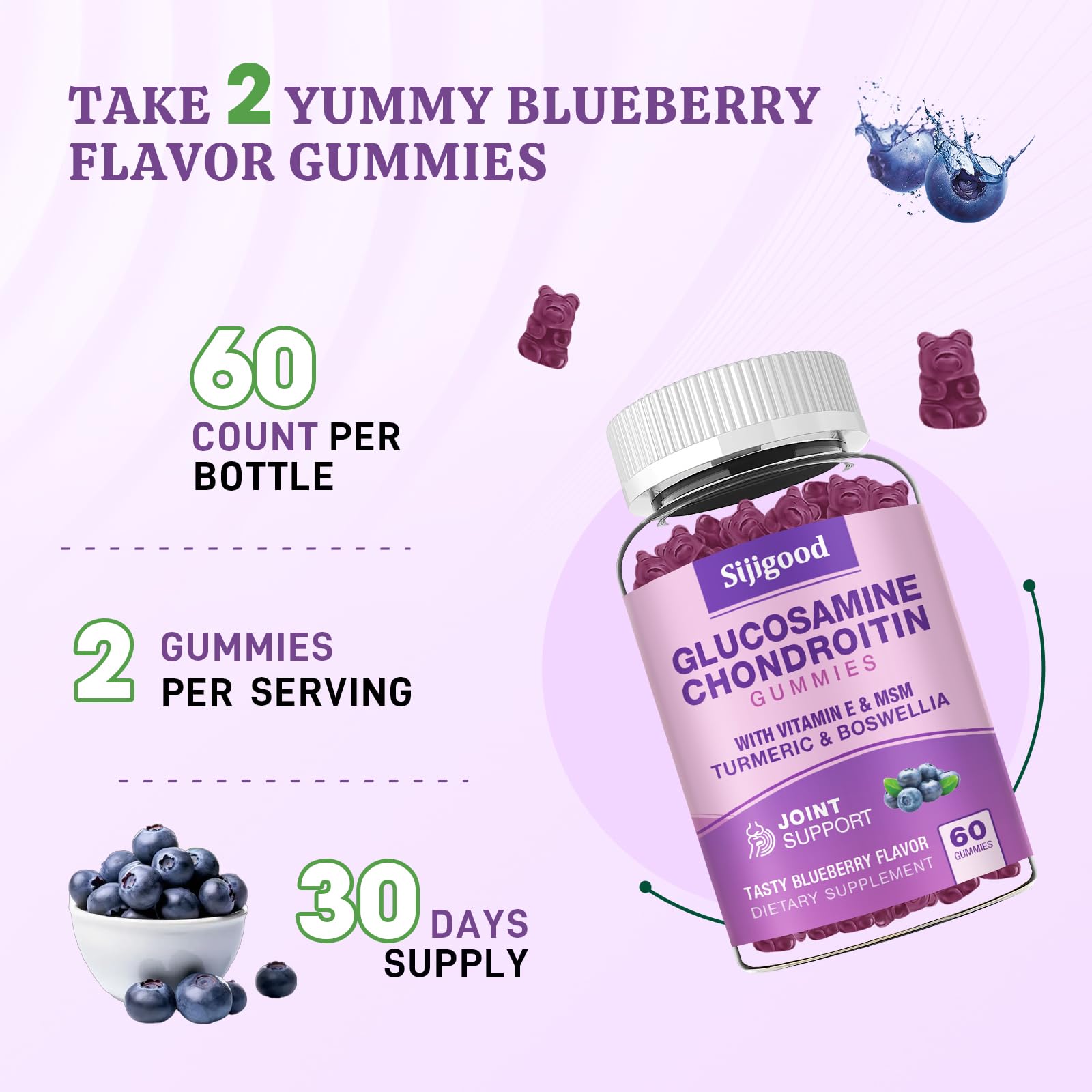 Sijigood Glucosamine Chondroitin Gummies serving scoop for easy daily use
