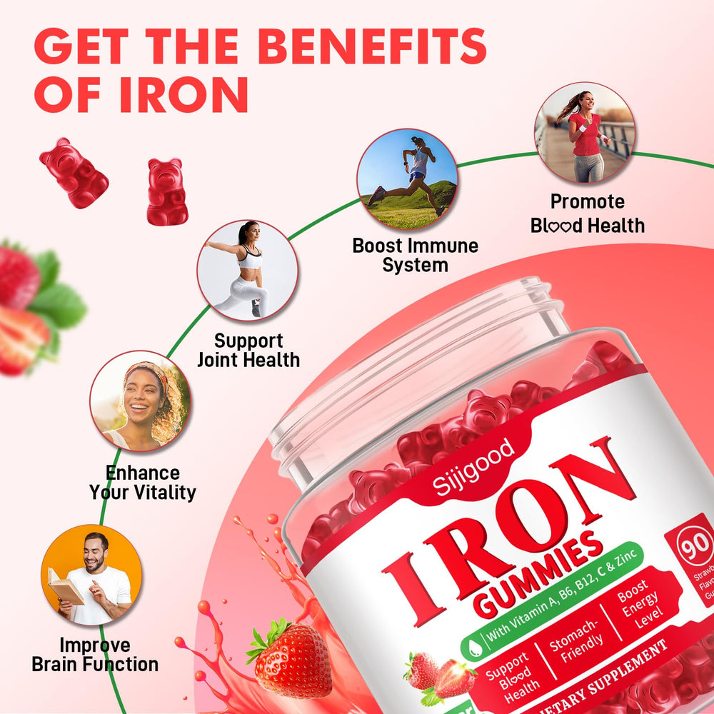 Sijigood iron gummies with vitamins C, B6 and folate for absorption