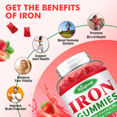 Sijigood Iron Gummies Vegan Formula bottle emphasizes gentle digestion.
