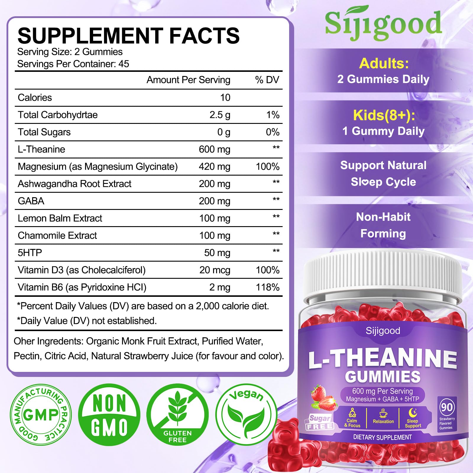 Sijigood Lemon Balm Chamomile blend packaging hints at soothing herbal comfort.