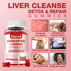 Sijigood liver cleanse gummies ingredients label features silymarin, artichoke, and dandelion