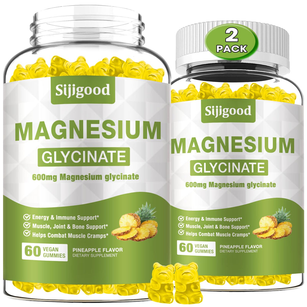 Sijigood magnesium glycinate gummies bottle pour for calming support.