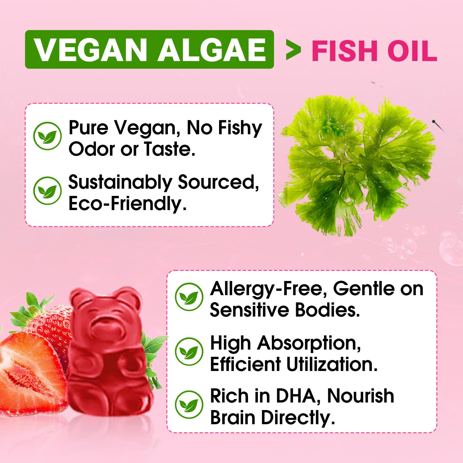Sijigood Omega-3 Gummies strawberry flavor, tasty daily supplement.