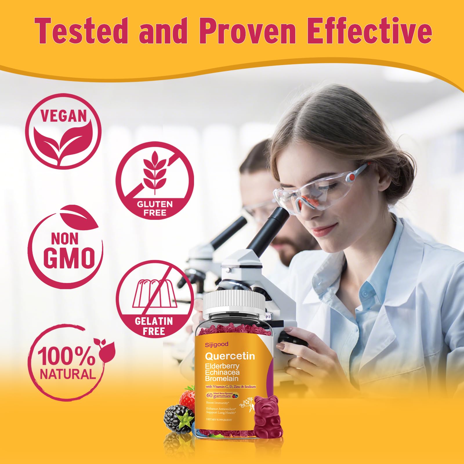 Easy-to-chew Sijigood quercetin gummies ideal for daily use.