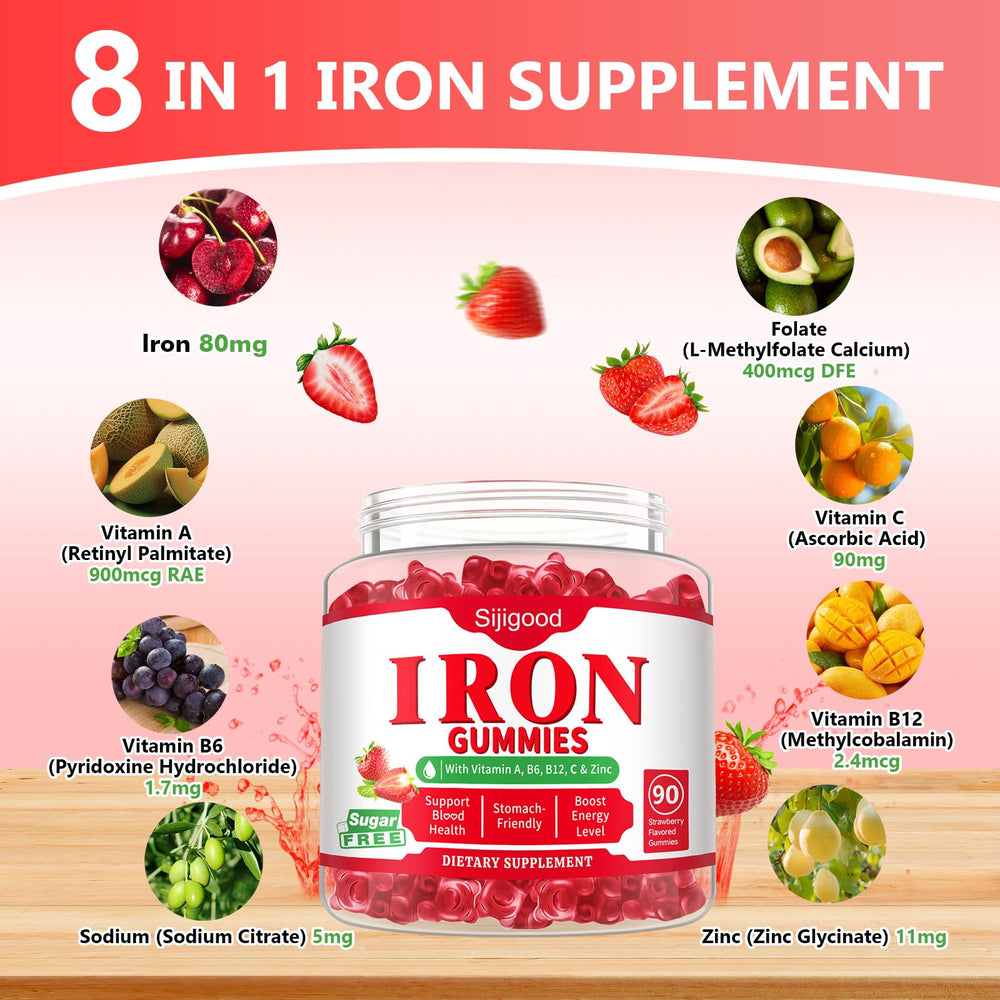 Sijigood strawberry-flavor gummies offer tasty iron intake