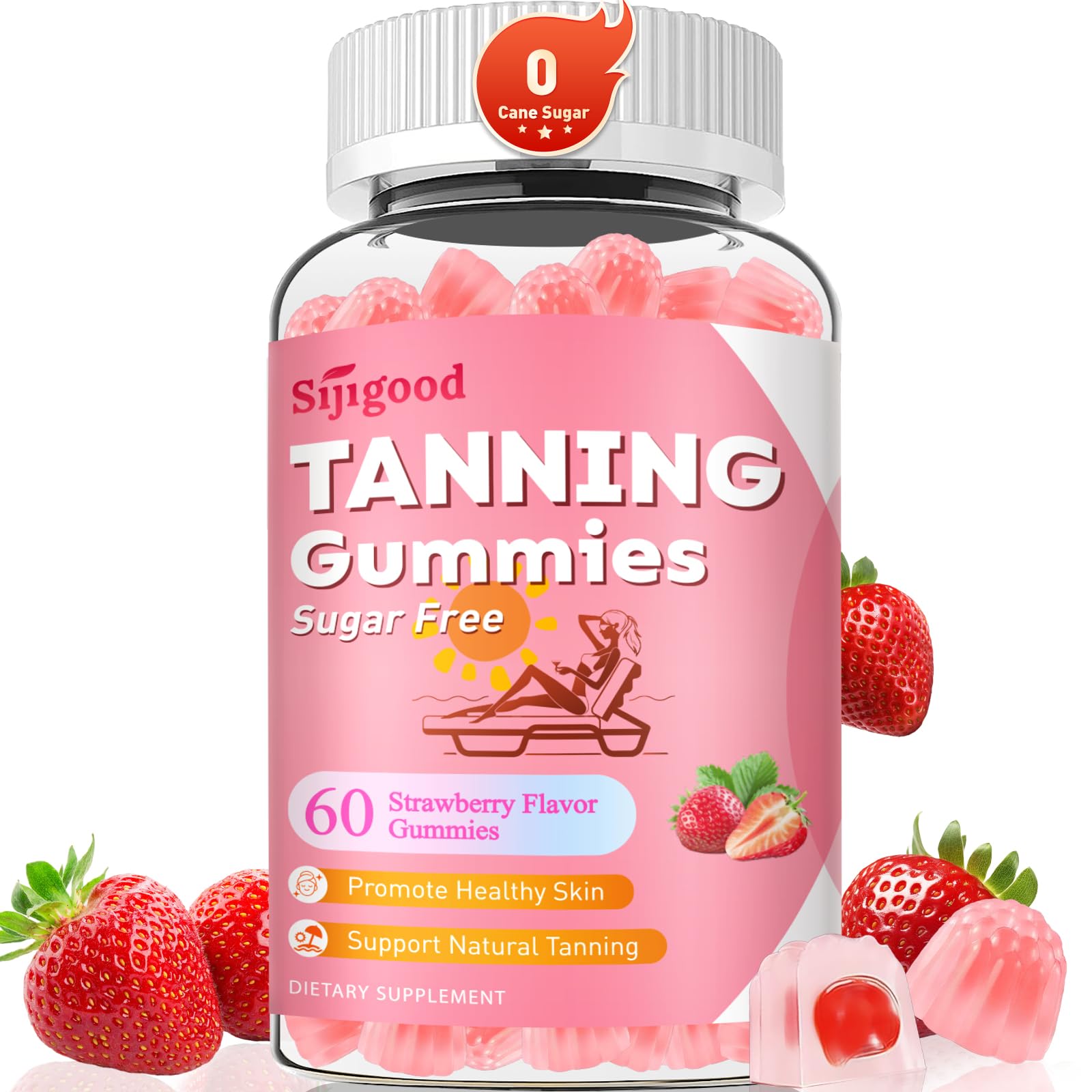 Sijigood tanning gummies bottle for daily self-tan routine