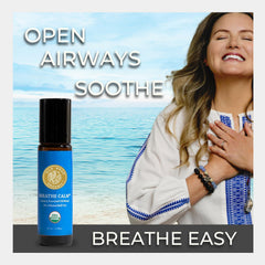 Silk Road Organic Breathe Calm bottle label highlights USDA Organic purity and trust.