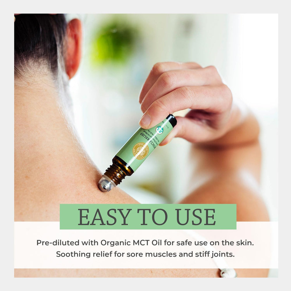 Silk Road Organic Muscle Relief roll-on travel-friendly design fits in bags for on-the-go use