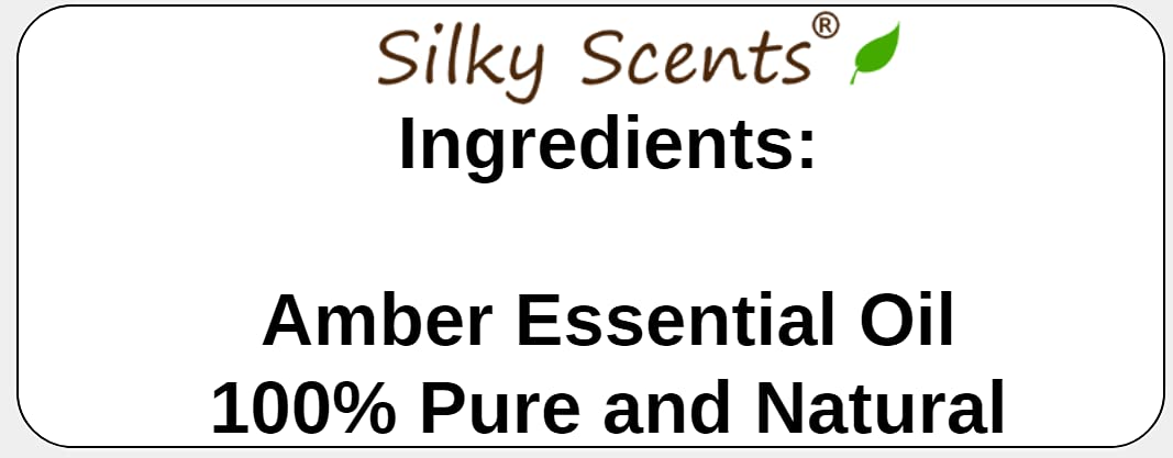 Silky Scents Amber Essential Oil bottle, USA bottled, quality guaranteed.