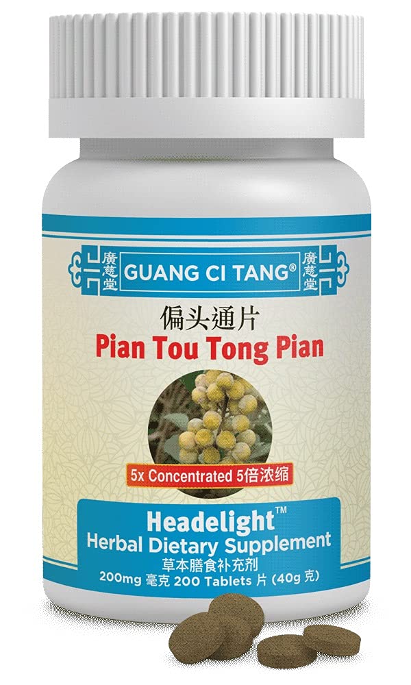 Closeup of Pian Tou Tong Wan tablets highlighting natural herbal formulation for everyday wellbeing